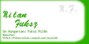 milan fuksz business card